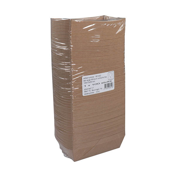 White label Kartonnen snackbakje A9 bruin 120 x 70 x 35 mm (100 stuks) 601402 423552 - 2