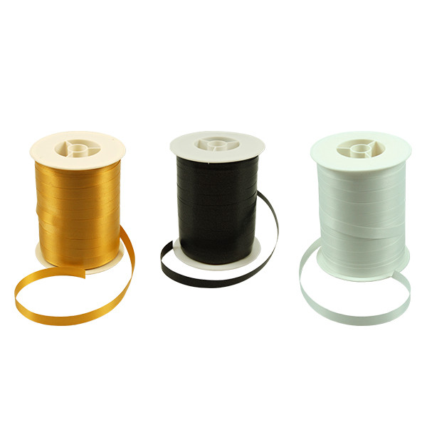White label Krullint zwart/wit/goud 10 mm x 250 m (3 stuks)  402716 - 1