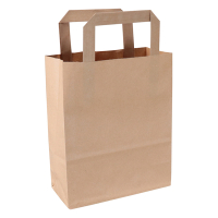 White label Papieren draagtas bruin 180 x 220 x 80 mm (250 stuks) 270786 402877