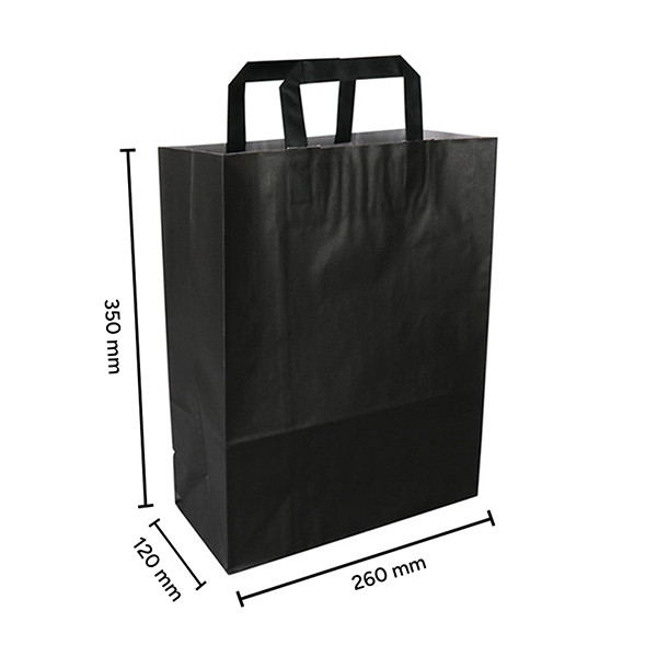 Papieren draagtas zwart 260 x 350 x 120 mm (250 stuks) 402880 - 3