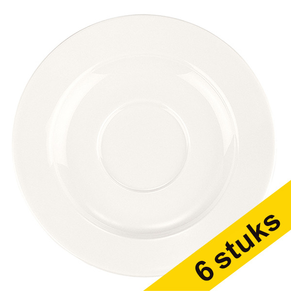 White label Rita koffieschotel met rand Off white 130 mm (6 stuks) bo13263 404204 - 1