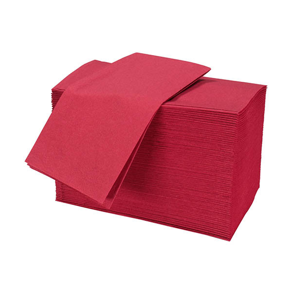 Servet 3-laags 1/8 vouw bordeaux (250 stuks) 423517 - 1