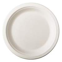 Wegwerpbord suikkerriet 18 cm wit (50 stuks)