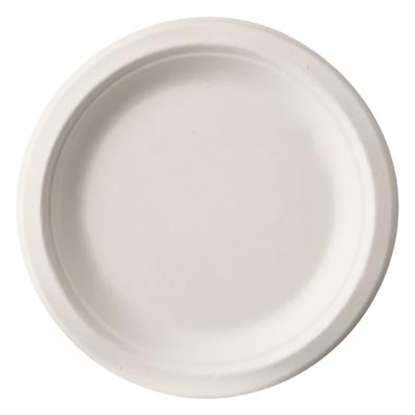 White label Wegwerpbord suikkerriet 23 cm wit (50 stuks) PS81327 423124 - 1