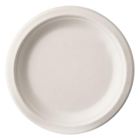 White label Wegwerpbord suikkerriet 23 cm wit (50 stuks) PS81327 423124
