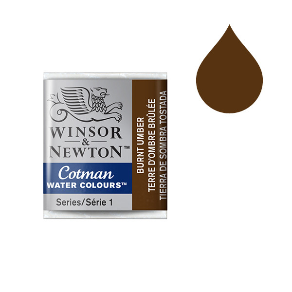 Winsor & Newton Cotman aquarelverf 076 burnt umber (halve nap) 301076 410468 - 1