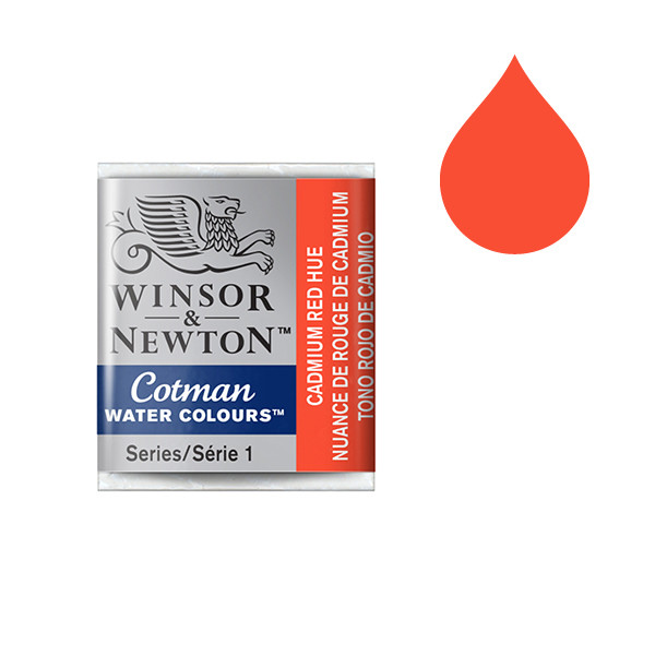 Winsor & Newton Cotman aquarelverf 095 cadmium red hue (halve nap) 301095 410471 - 1