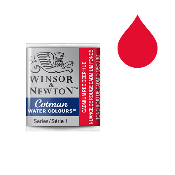 Winsor & Newton Cotman aquarelverf 098 cadmium red deep hue (halve nap) 301098 410470 - 1