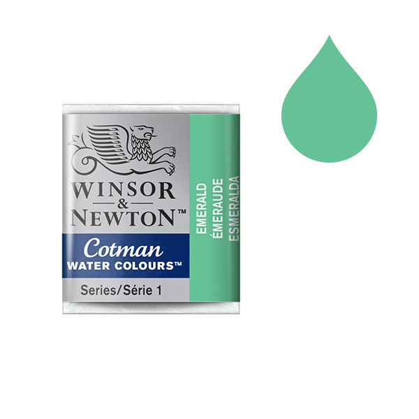 Winsor & Newton Cotman aquarelverf 235 emerald (halve nap) 301235 410479 - 1