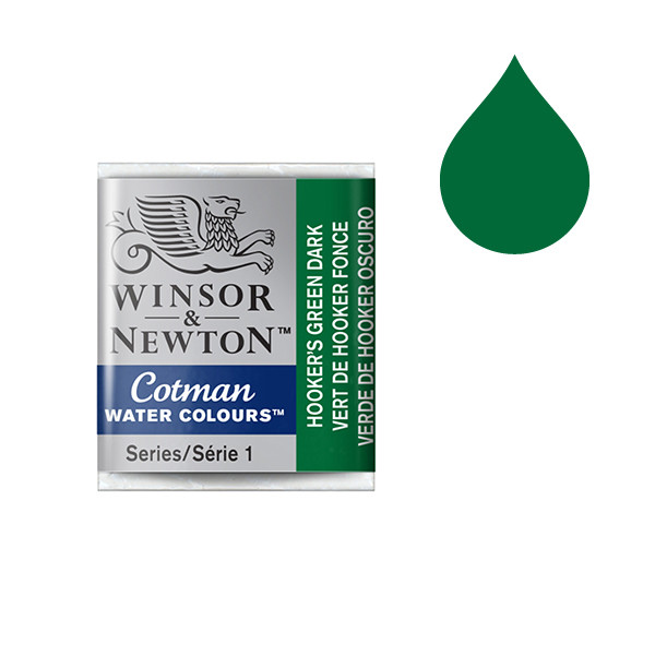 Winsor & Newton Cotman aquarelverf 312 hookers green dark (halve nap) 301312 410481 - 1