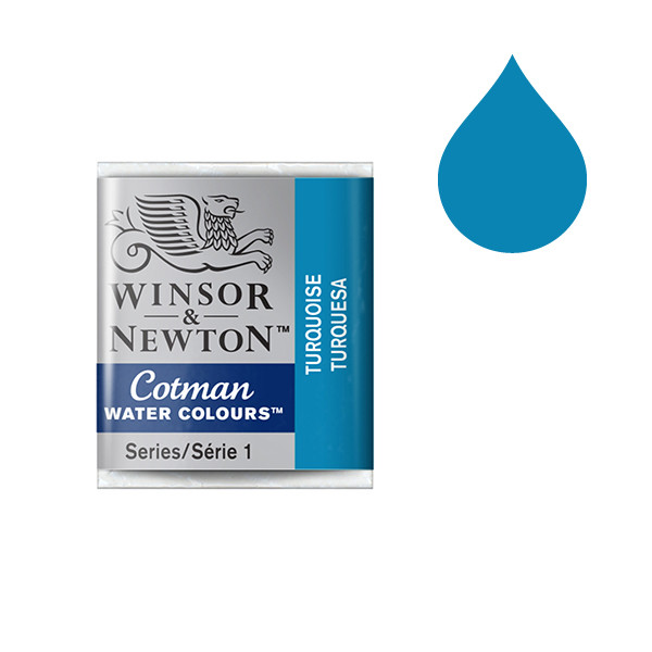 Winsor & Newton Cotman aquarelverf 654 turquoise (halve nap) 301654 410501 - 1