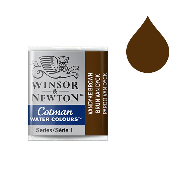 Winsor & Newton Cotman aquarelverf 676 vandyke brown (halve nap) 301676 410503 - 1