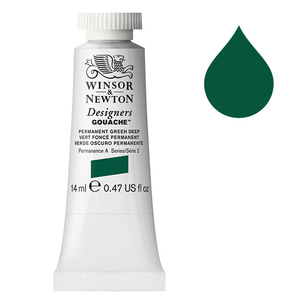 Winsor & Newton Designers gouache 482 permanent green deep (14 ml) 0605482 410631 - 1