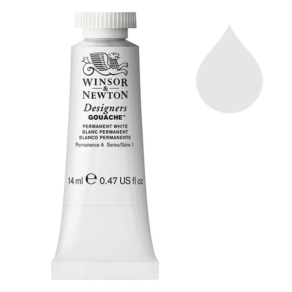 Winsor & Newton Designers gouache 512 permanent white (14 ml) 0605512 410628 - 1