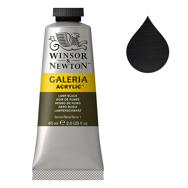 Winsor & Newton Galeria acrylverf 337 lamp black (60 ml) 2120337 410020 - 1