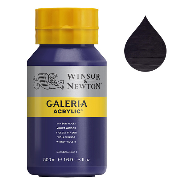 Winsor & Newton Galeria acrylverf 728 winsor violet (500 ml) 2150728 410118 - 1