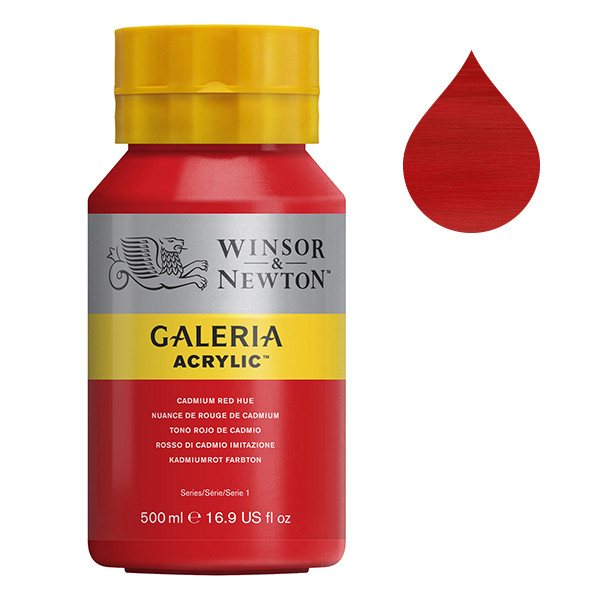 Winsor & Newton Galeria acrylverf 95 cadmium red hue (500 ml) 2150095 410066 - 1