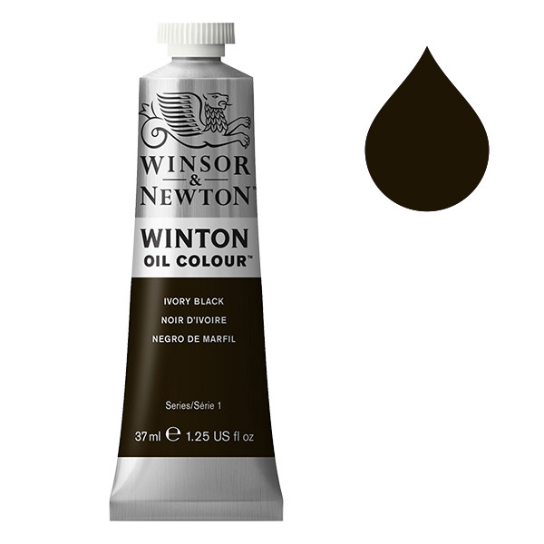 Winsor & Newton Winton olieverf 331 ivory black (37ml) 1414331 410269 - 1