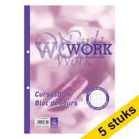Aanbieding: 5x WORK cursusblok A4 geruit 4 x 8 mm 80 grams (100 vel)