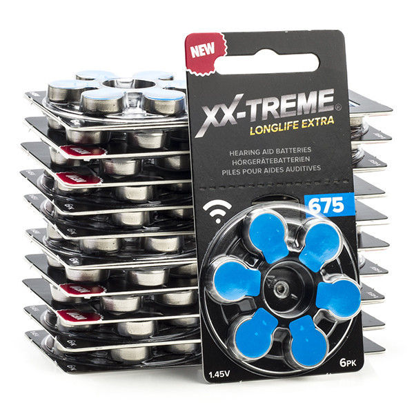 XX-TREME Longlife Extra 675 / PR44 / Blauw gehoorapparaat batterij 120 stuks (123accu huismerk) A1200014 - 1