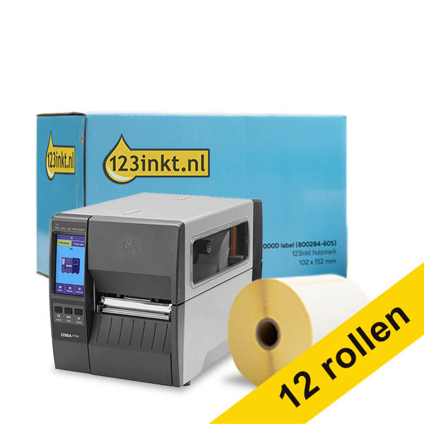 Zebra ZT231 industriële labelprinter met USB, bluetooth en ethernet bundel met 12 rollen 653774 - 1