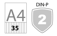 Din P-2 (35 stroken per A4)