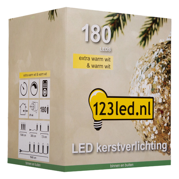 123led kerstverlichting extra warm wit & warm wit 16,4 meter 180