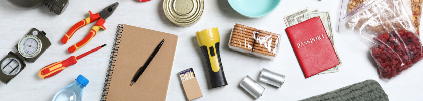 Spullen voor in een noodpakket