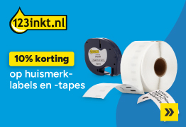 10% korting op huismerk labels en tapes