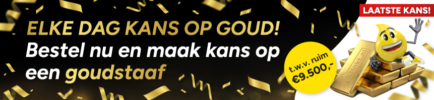 Bestel nu en maak kans op een goudstaaf!