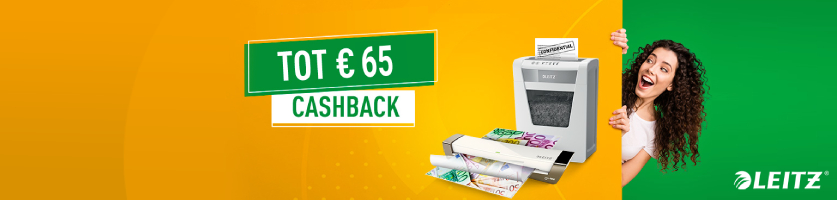Leitz papierversnipperaar en lamineerapparaat cashback actie