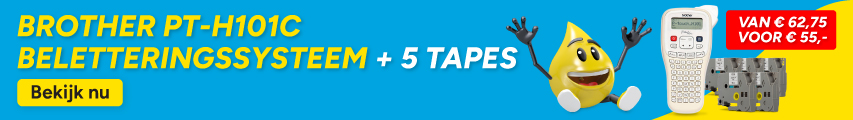 Brother PT-H101C beletteringssyteem + 5 tapes: van € 62,75 voor € 55