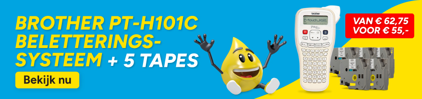 Brother PT-H101C beletteringssyteem + 5 tapes: van € 62,75 voor € 55