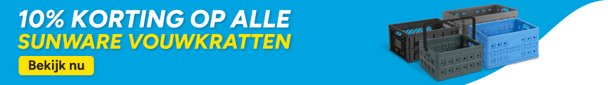 10% korting op alle Sunware vouwkratten