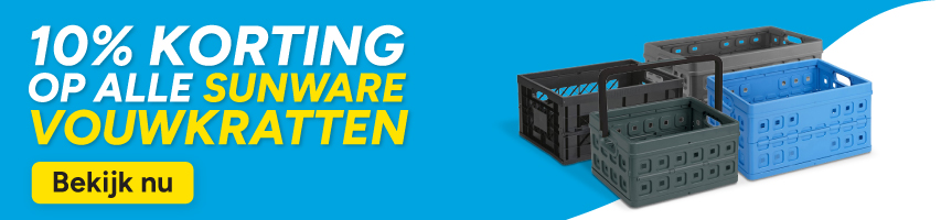 10% korting op alle Sunware vouwkratten