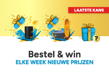 Bestel & win. Elke week nieuwe prijzen Bestel & win. Elke week nieuwe prijzen